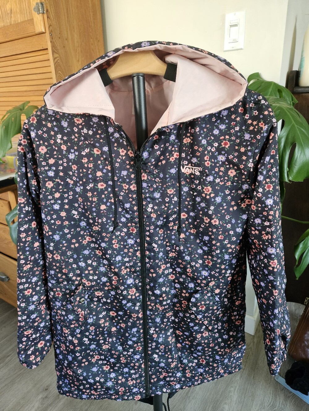 Vans "Mercy" Reversible Rain Jacket Floral Pink